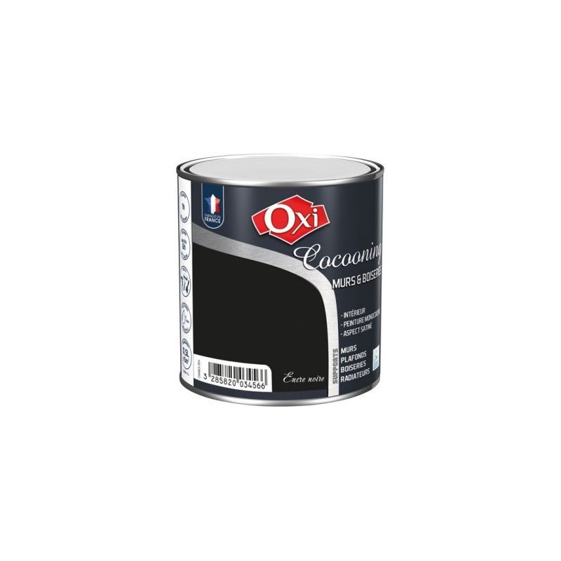 OXI Murs bois satin encre noire 0.5l