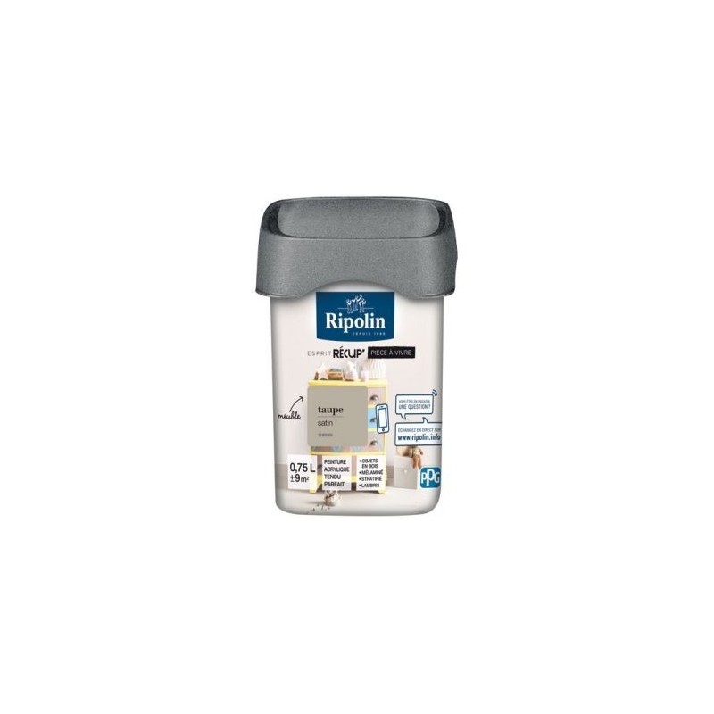 Ripolin Rip recup pièce à vivre satin 0.75l taupe