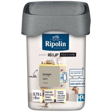 Ripolin Rip recup pièce à vivre satin 0.75l taupe