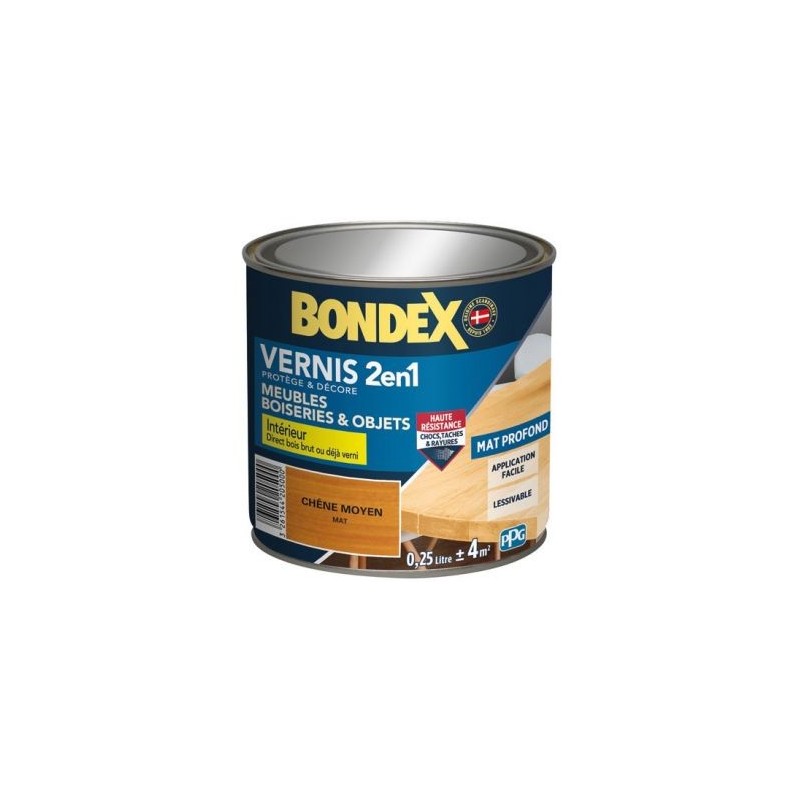 Bondex Vernis chêne moyen mat 250ml