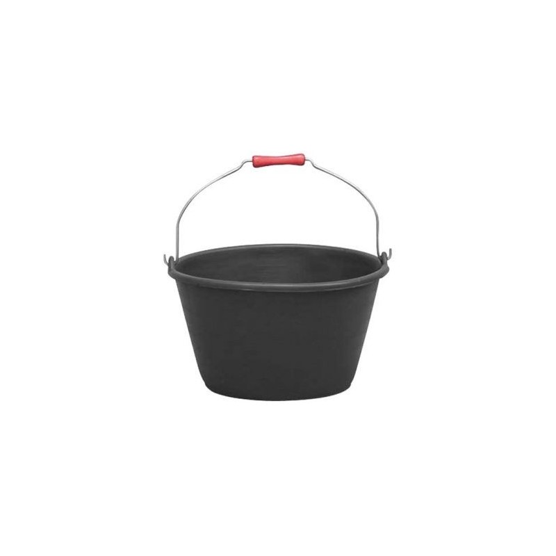 Aluminium et plastique Seau vendange/veau poignée bois 16L noir gradué