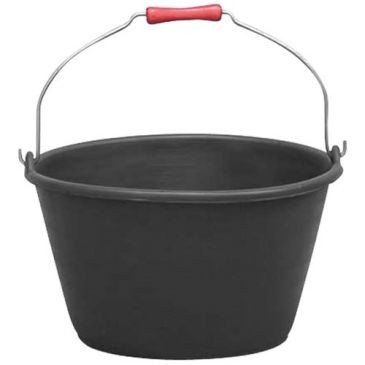 Aluminium et plastique Seau vendange/veau poignée bois 16L noir gradué