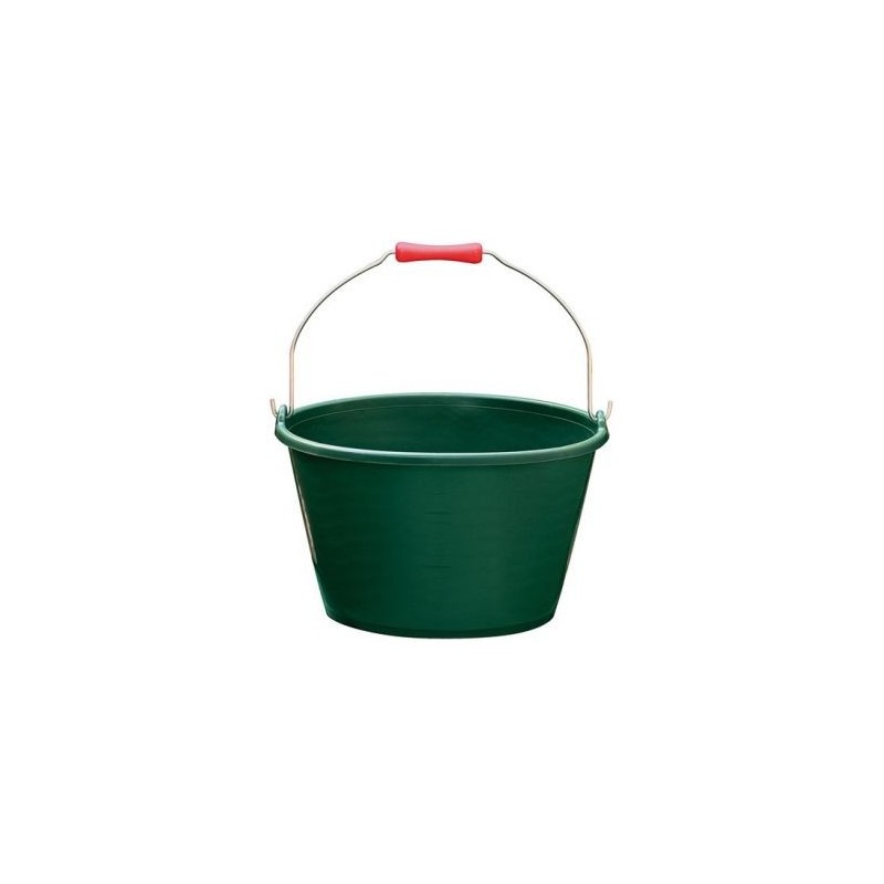 Aluminium et plastique Seau vendange / veau poignée bois 16L vert gradué