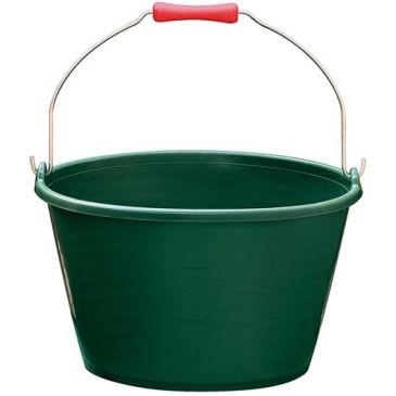 Aluminium et plastique Seau vendange / veau poignée bois 16L vert gradué