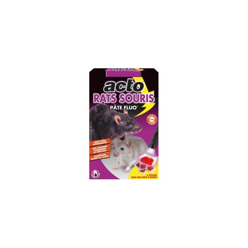 Acto Acto pâte appat fluorescente rats souris 150grammes