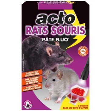 Acto Acto pâte appat fluorescente rats souris 150grammes