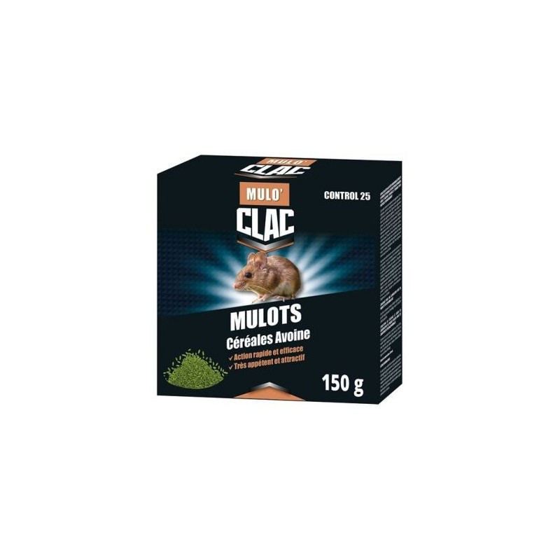 CLAC Raticide mulots campagnol céréales avoine 150g