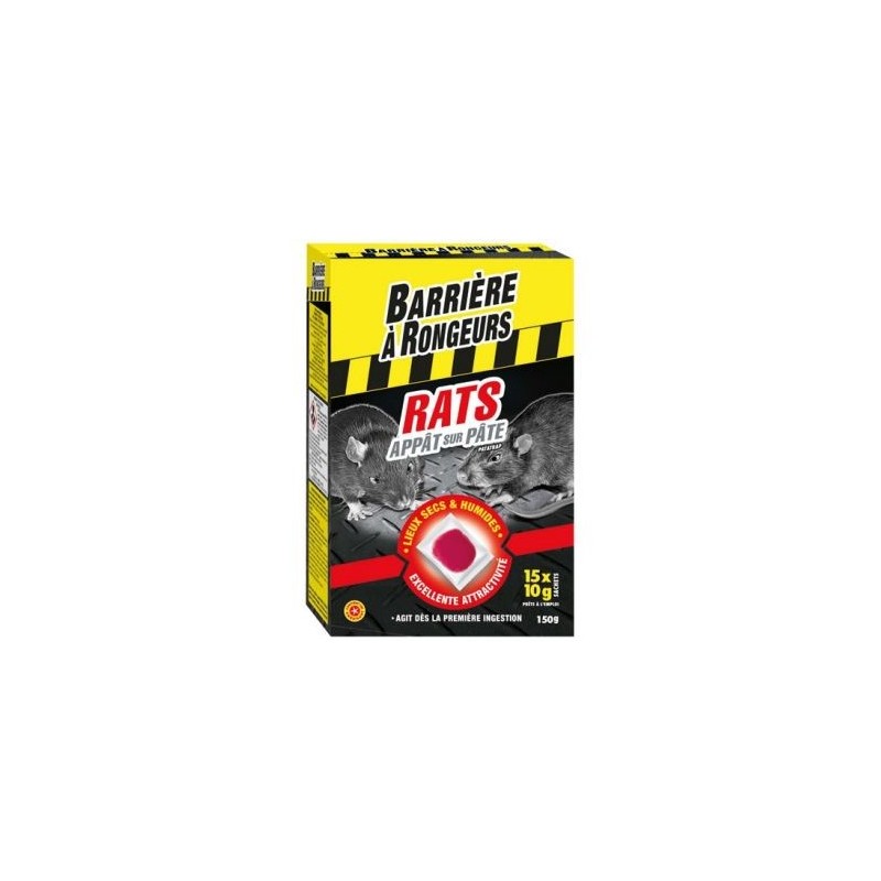 BARRIÈRE À RONGEURS Rats appât sur pâte 150g /nc