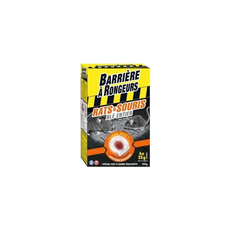 BARRIÈRE À RONGEURS Rats souris appât sur céréales 150g /nc