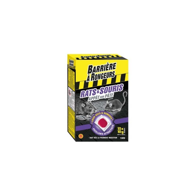 BARRIÈRE À RONGEURS Rats souris appât sur pâte 150g /nc