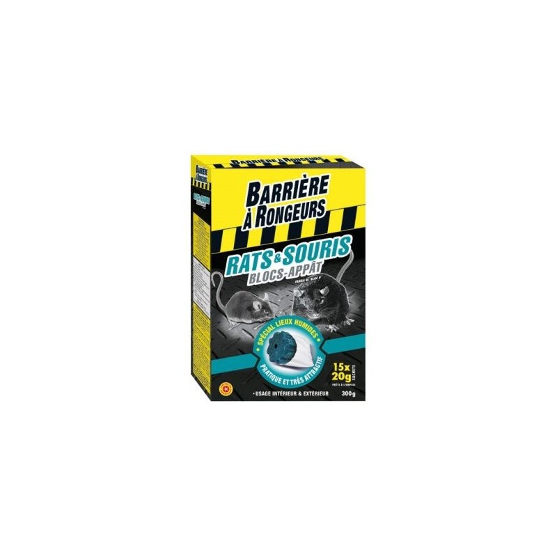 BARRIÈRE À RONGEURS Rats souris bloc appât x15 /nc