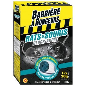 BARRIÈRE À RONGEURS Rats souris bloc appât x15 /nc