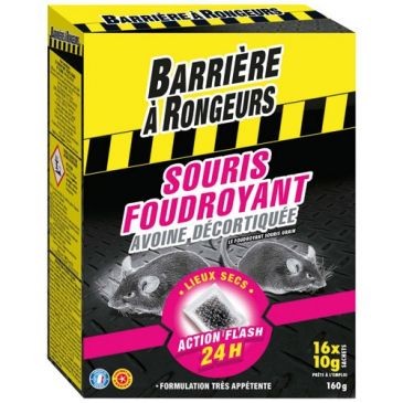 BARRIÈRE À RONGEURS Souris foudroyant appât sur céréales 160g /nc
