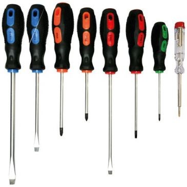 Fischer Darex Tournevis manches bi-matiere lot de 8