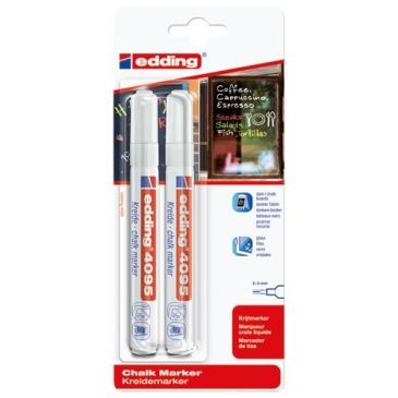 EDDING Marqueur craie liquide blanc blister de 2