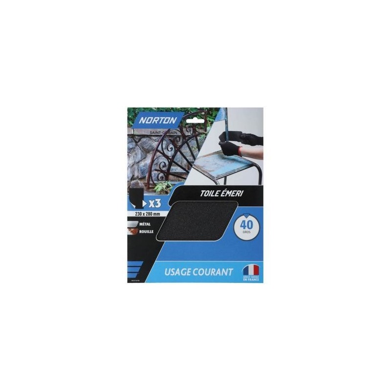 Norton Feuilles toile emeri 230x280 grain 40 norton courants