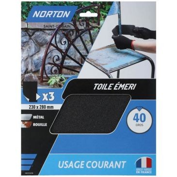 Norton Feuilles toile emeri 230x280 grain 40 norton courants