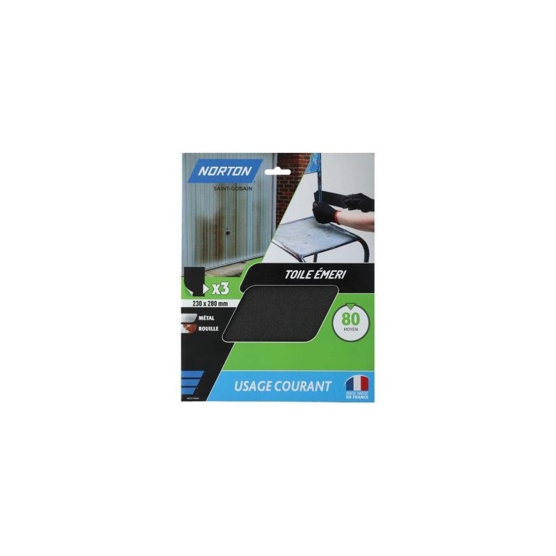 Norton Feuilles toile emeri 230x280 grain 80 norton courants