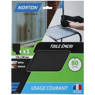 Norton Feuilles toile emeri 230x280 grain 80 norton courants