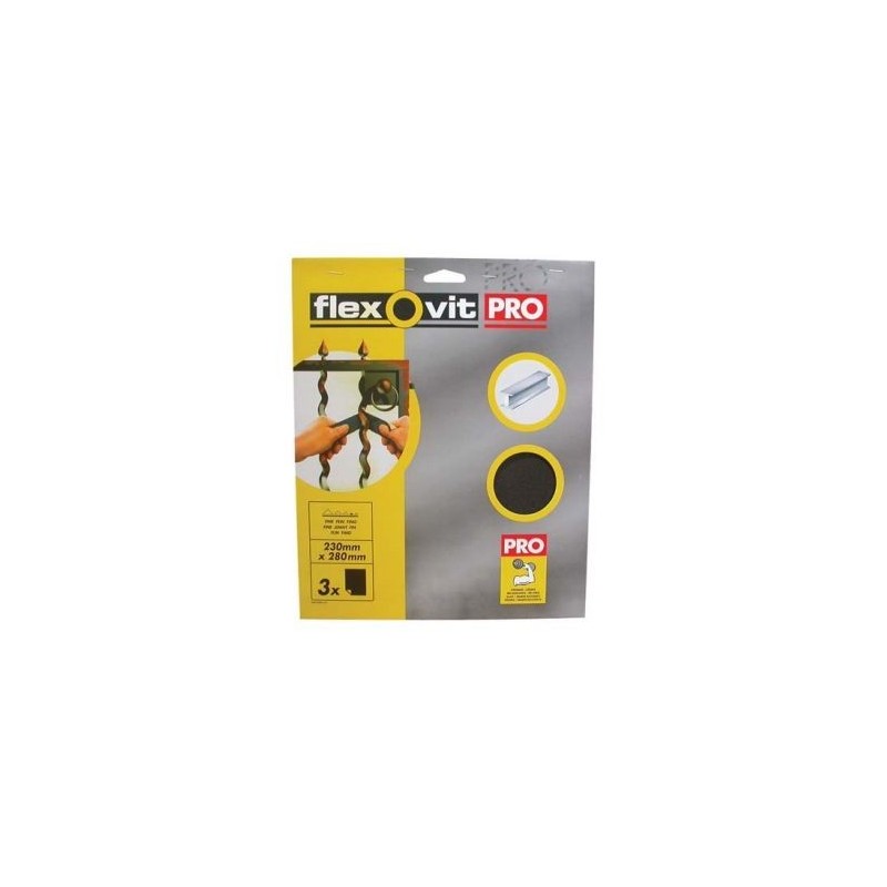 Flexovit Toile émeri grain moyen par 3 sur carte