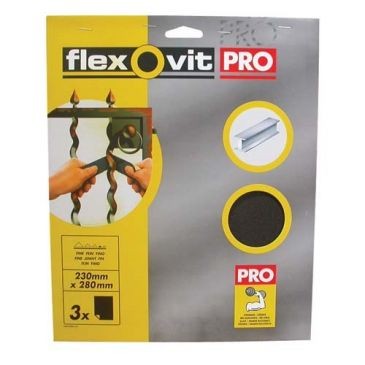 Flexovit Toile émeri grain moyen par 3 sur carte