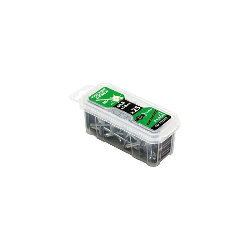 Fischer Darex Rivets aveugle 4.8x16 x 25 pièces tête large