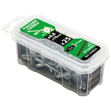 Fischer Darex Rivets aveugle 4.8x16 x 25 pièces tête large