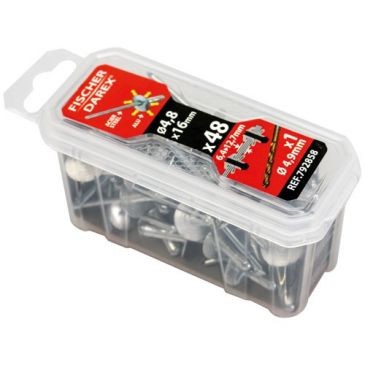 Fischer Darex Rivets aveugle 4.8x16 x 48 pièces tête large