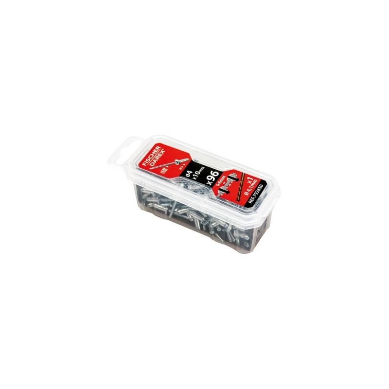 Fischer Darex Rivets aveugle 4x10 x 96 pièces tête large plate
