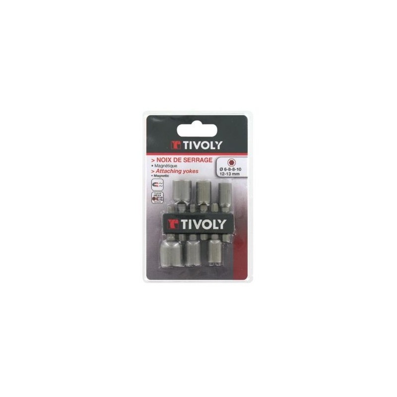 Tivoly Embouts noix de serrage 6 pans magnétiques x6 sc
