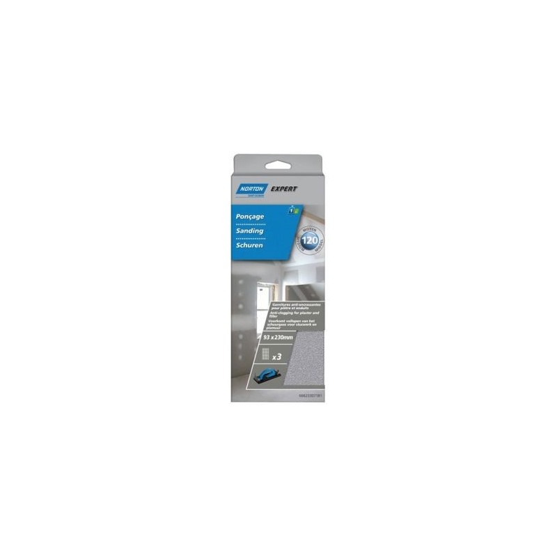 Norton Patins spécial plâtre 93x230mm grain 120 par 3