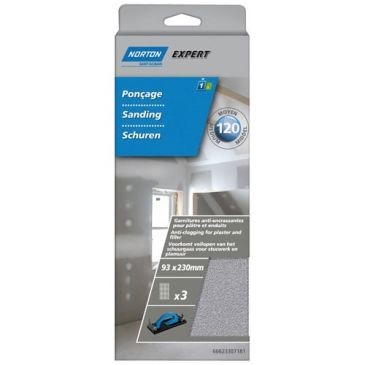 Norton Patins spécial plâtre 93x230mm grain 120 par 3