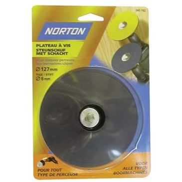 Norton Plateau à vis caoutchouc 127mm tige 6mm pour perceuse