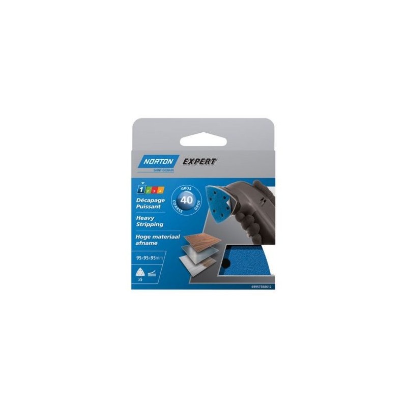 Norton Triangle perforé expert 6 trous 95 gr. 40 pack x5