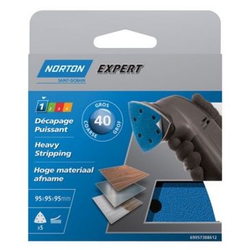 Norton Triangle perforé expert 6 trous 95 gr. 40 pack x5
