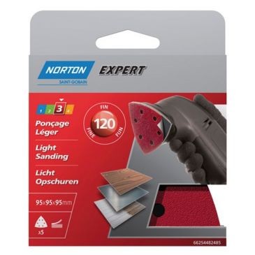 Norton Triangle perforé expert 6 trous 95 gr. 120 pack x5