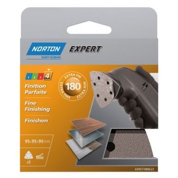 Norton Triangle perforé expert 6 trous 95 gr. 180 pack x5