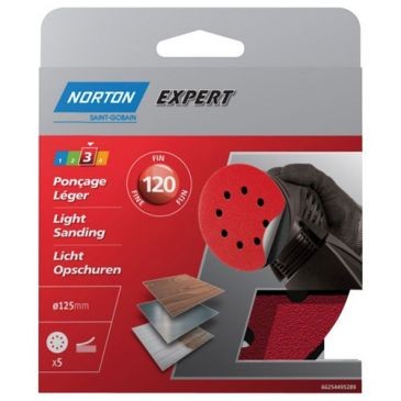 Norton Disque 125 auto-agrippant grain 120 blister de 5
