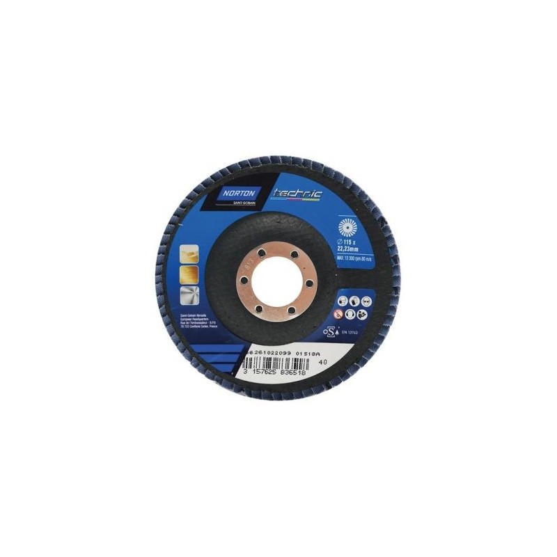 Norton Disque à lamelles convexe sup. fibre technic 115x22 40g