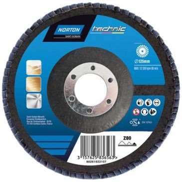Norton Disque à lamelles convexe sup. fibre technic 125x22 g.40