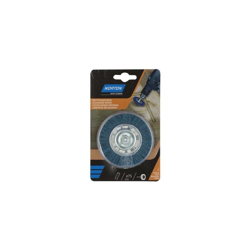 Norton Brosse perceuse circulaire nylon bleu 75 Norton
