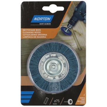 Norton Brosse perceuse circulaire nylon bleu 75 Norton