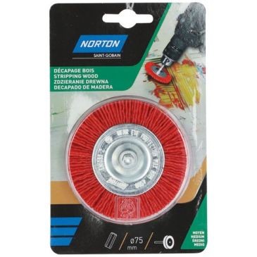 Norton Brosse perceuse circulaire nylon rouge 75 Norton