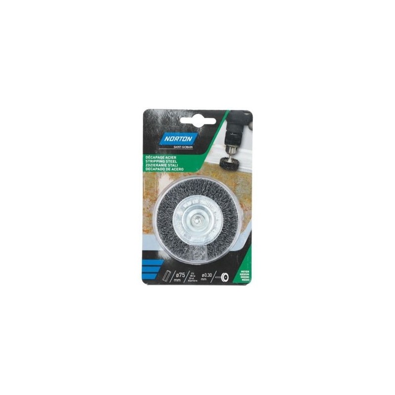 Norton Brosse perceuse circulaire ondulé acier 75 Norton