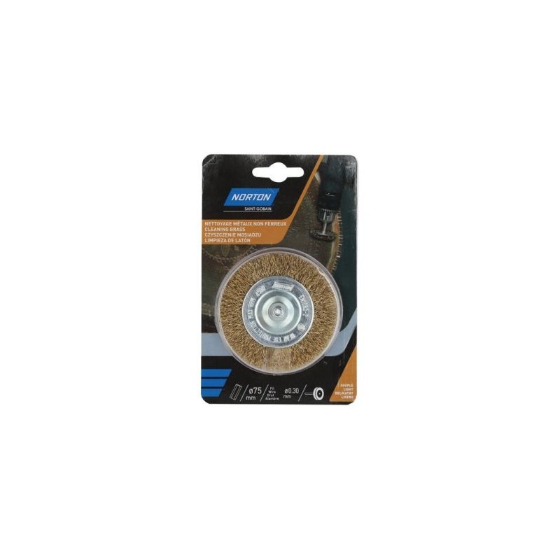 Norton Brosse perceuse circulaire ondulée laiton 75 Norton
