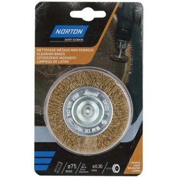 Norton Brosse perceuse circulaire ondulée laiton 75 Norton
