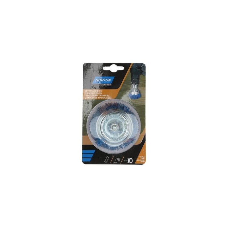 Norton Brosse perceuse coupe nylon bleu 75 Norton