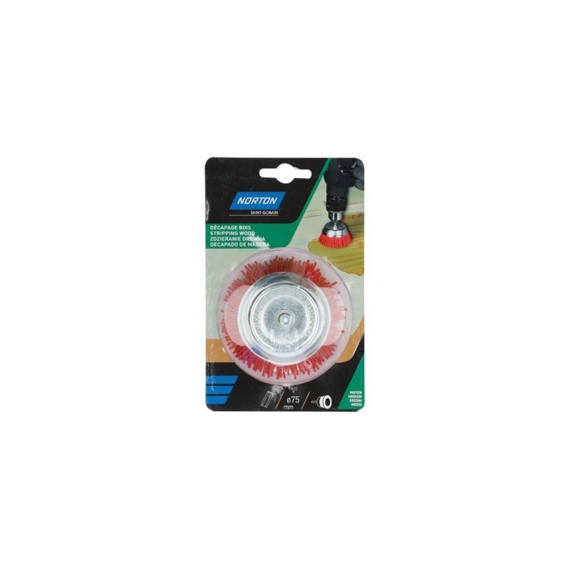 Norton Brosse perceuse coupe nylon rouge 75 Norton