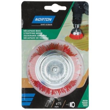 Norton Brosse perceuse coupe nylon rouge 75 Norton