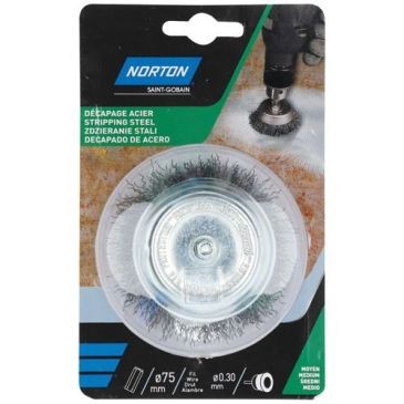 Norton Brosse perceuse coupe ondulé acier 75 Norton